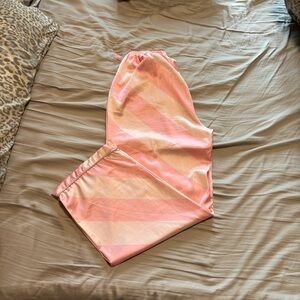 Kids Pink Striped Drawstring Bottoms